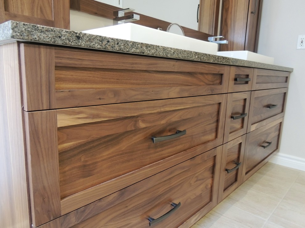 Walnut vanity Traditional Bathroom Ottawa by Les Cuisines