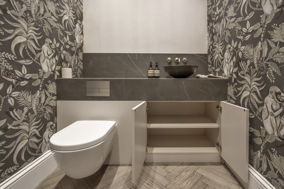 Contemporary cloakroom in London.