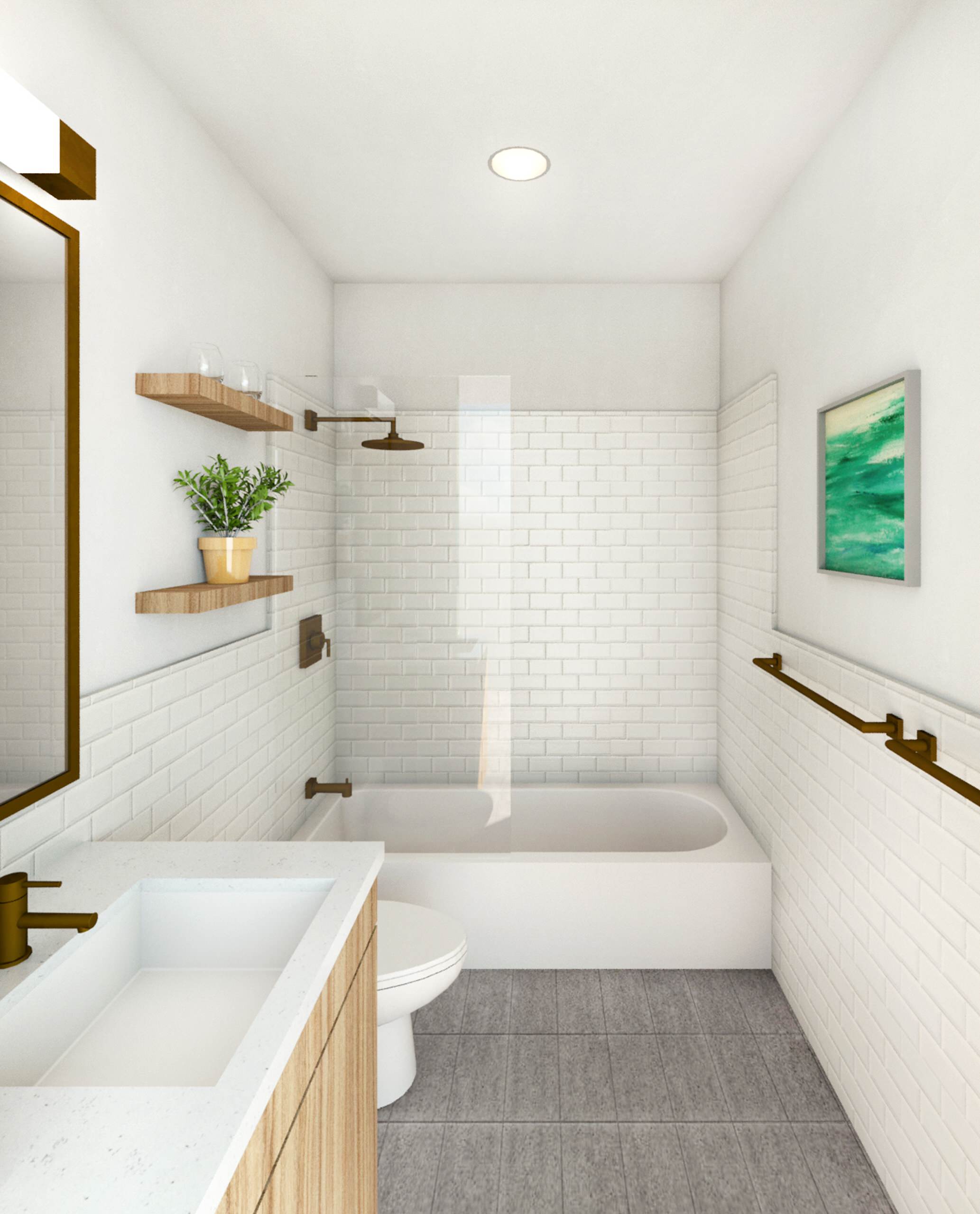 75 Beautiful Modern White Tile Bathroom Pictures Ideas August 2021 Houzz