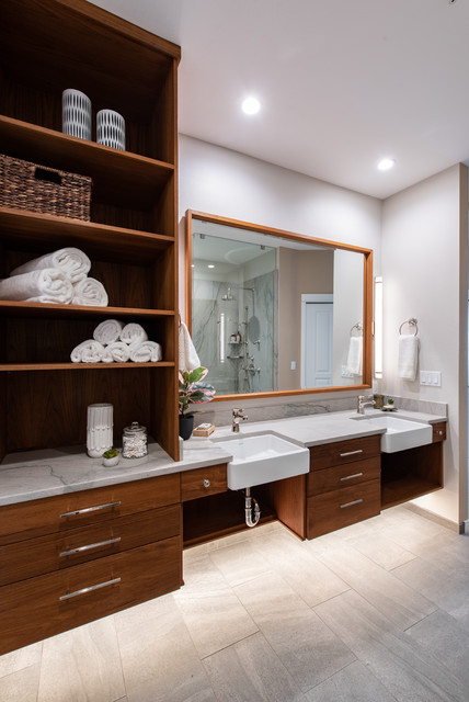 Bathroom of the Week: Teak Cabinetry and Universal Design