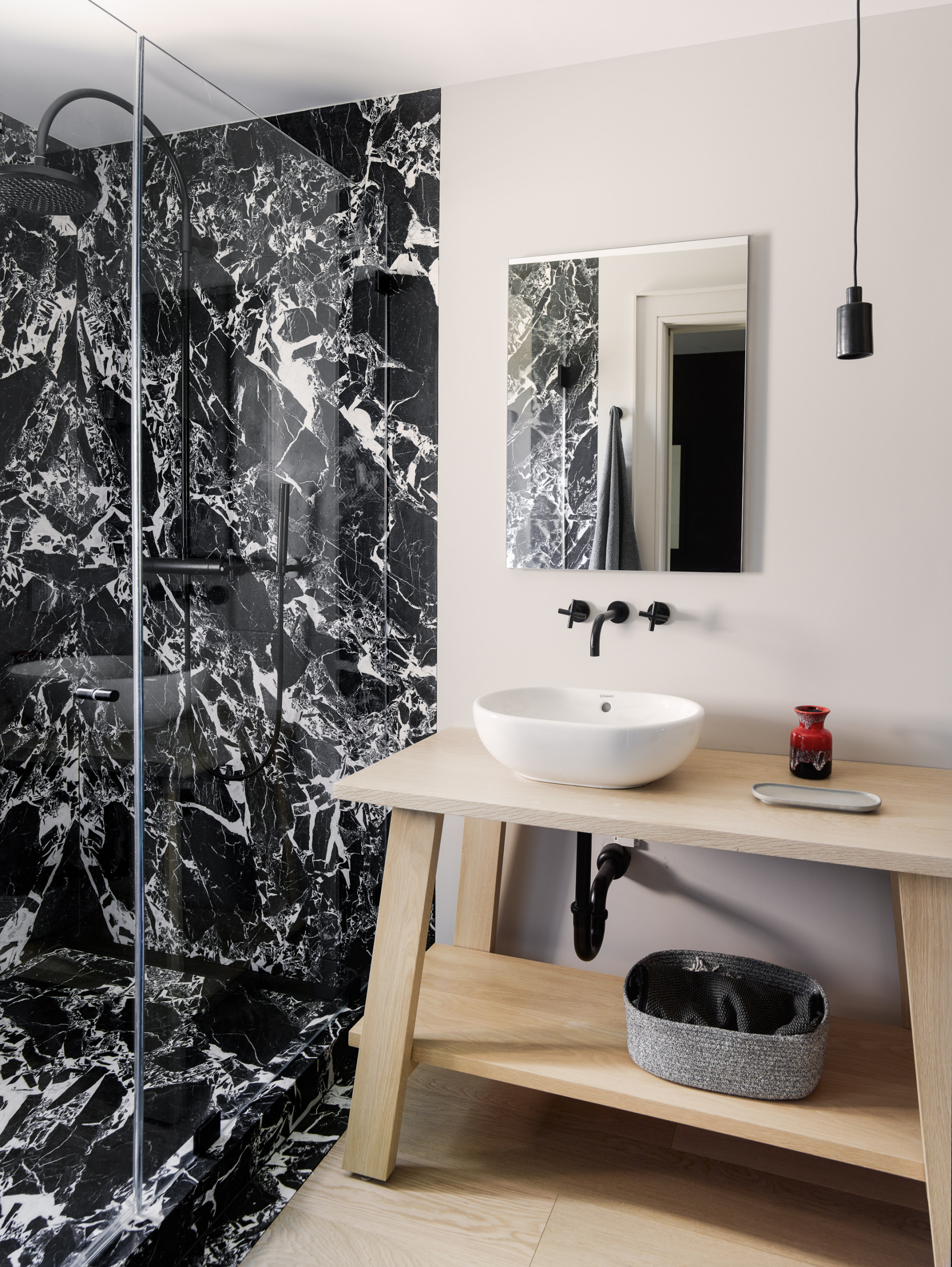 Industrial Bathroom Inspiration: Black, White + Brass - Kelly in