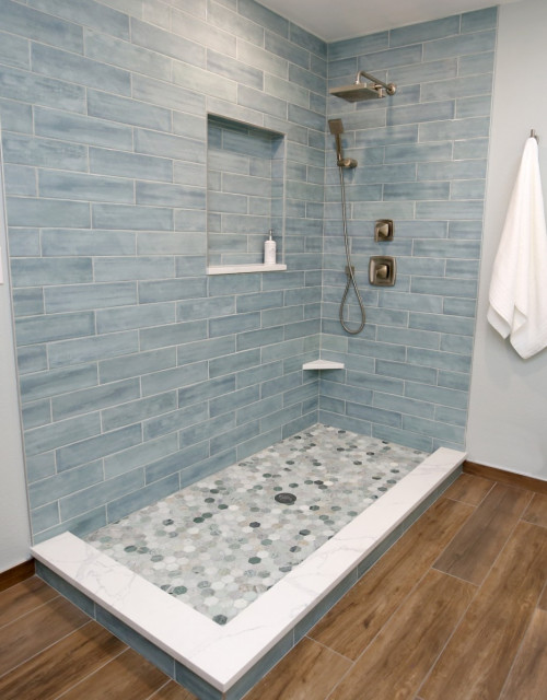 We doubled the shower space Modern Bathroom Denver by Denver