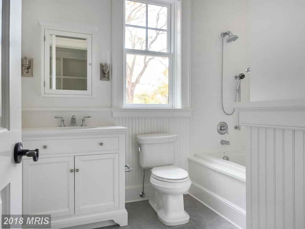 Example of a beach style bathroom design in Baltimore
