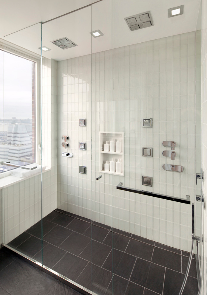 Design ideas for a contemporary bathroom in New York.