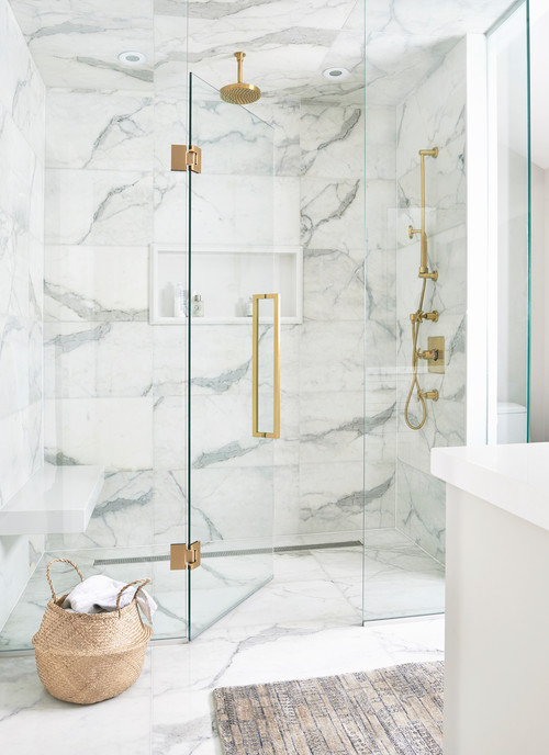 Contemporary Luxury with Large Marble Tiles