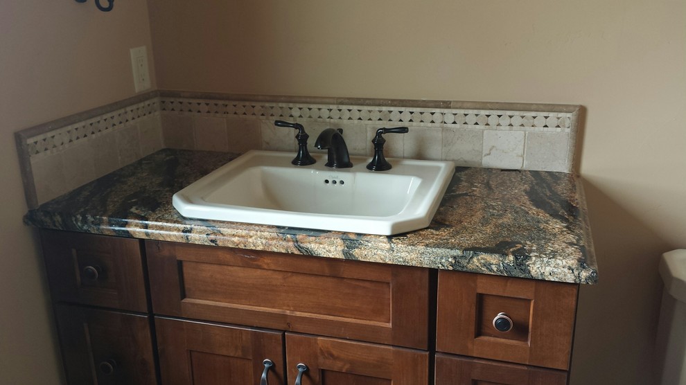Inspiration for a medium sized rustic bathroom in Denver with granite worktops.