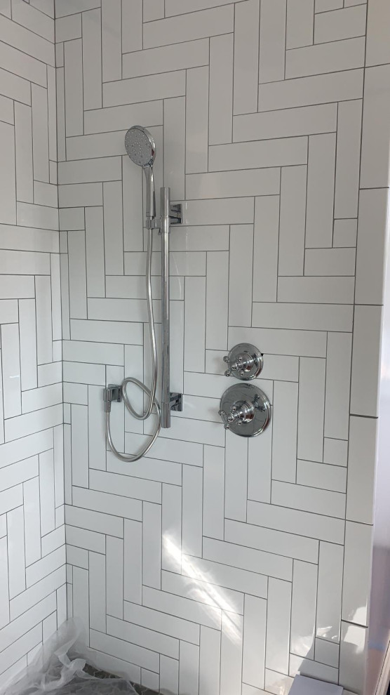 White Dynamic Tiles Best for Small Shower Spaces Modern Bathroom