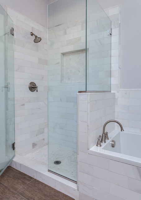 White Shaker Style Bathroom Renovation Project Denver Colorado 