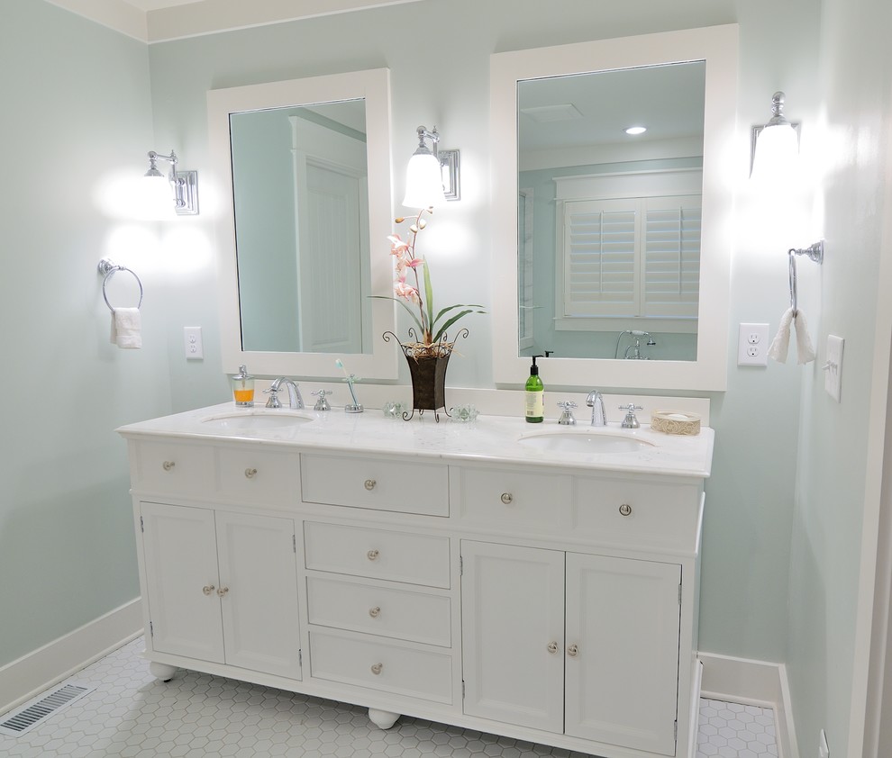 White Vanity with White mirrors - Traditional - Bathroom - Atlanta - by ...