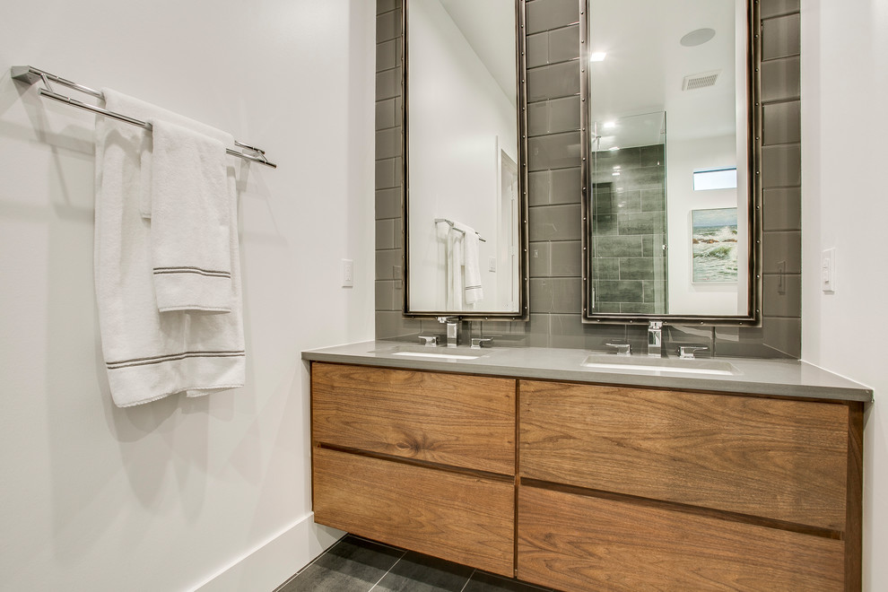 White Zen Quartz Bathroom Countertops Modern Bathroom Dallas by