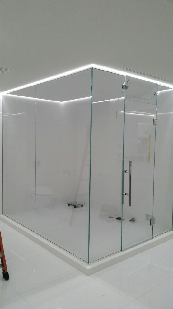 Ispirazione per una grande stanza da bagno padronale moderna con doccia ad angolo