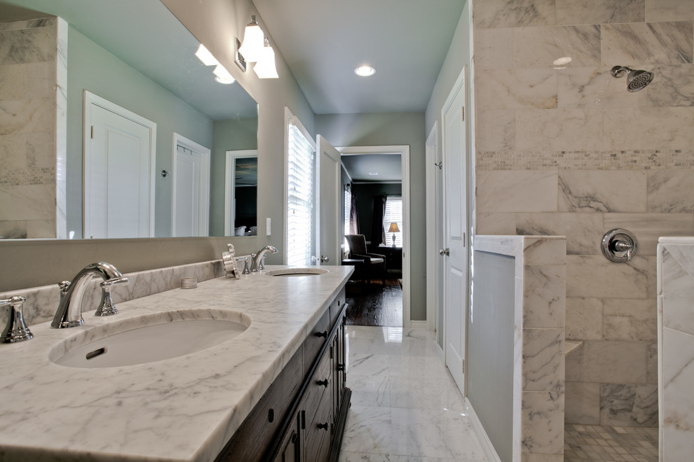 Inspiration for a large timeless bathroom remodel in Dallas