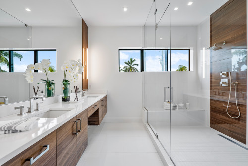 modern master bathroom layout