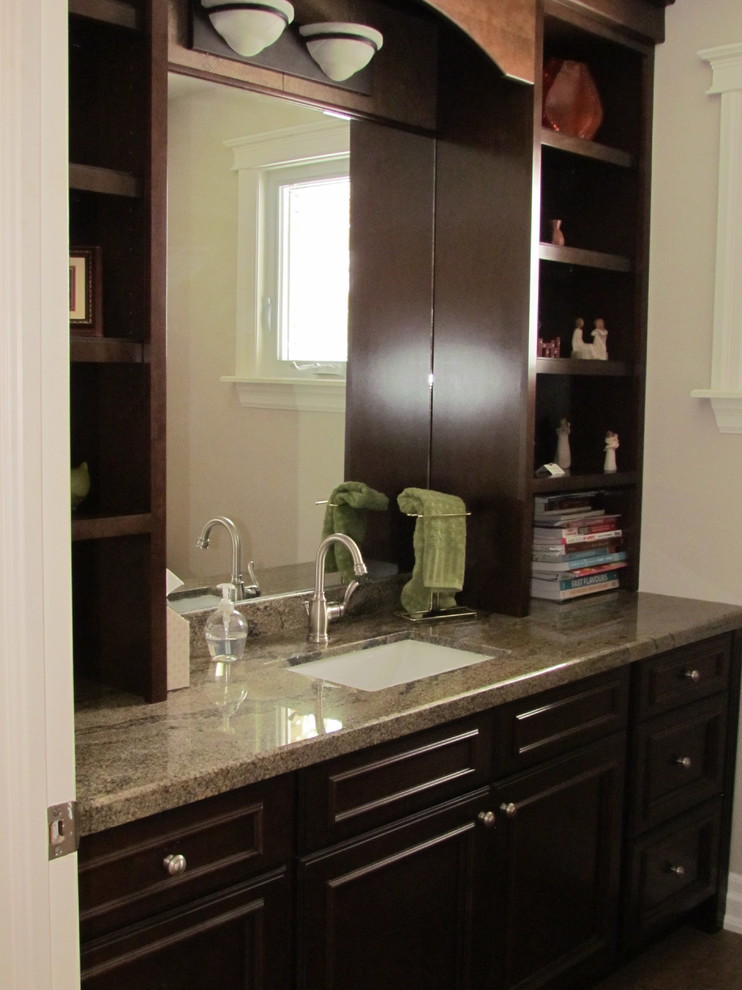 Woodcrest Maple Cappuccino with black glaze Wall Unit Traditional