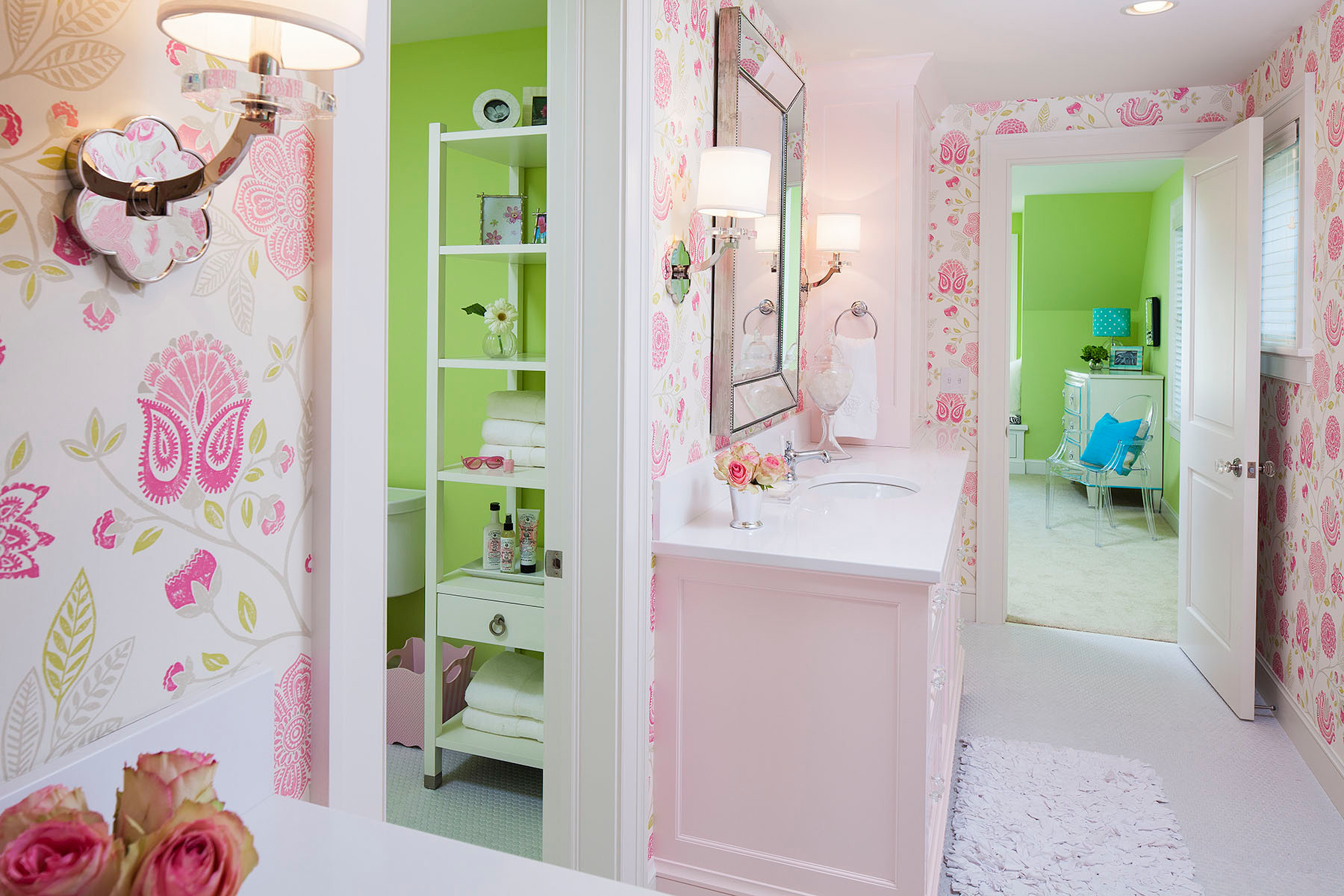 Girl Bathroom Wallpaper - Photos & Ideas | Houzz Girl Bathroom Wallpaper - Photos & Ideas | Houzz