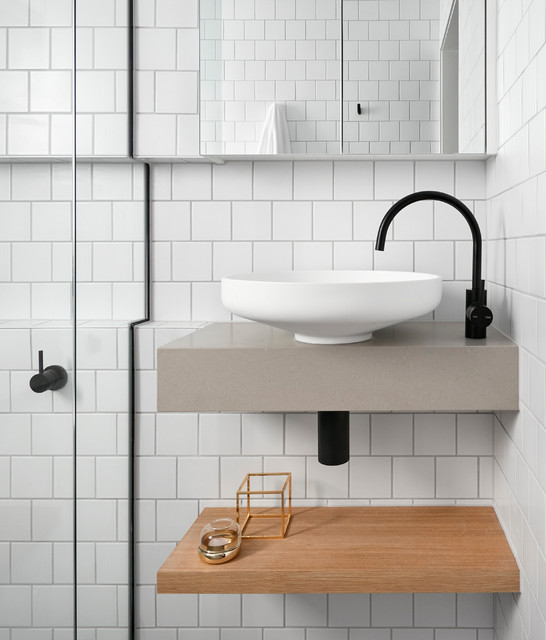 Yarraville Home How to Maximise Space in a Small Ensuite Scandinavian Bathroom Melbourne