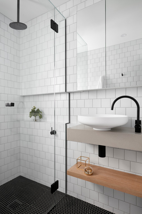 Scandi-inspired Simplicity with Square Subway Tiles of Shower Tile Ideas