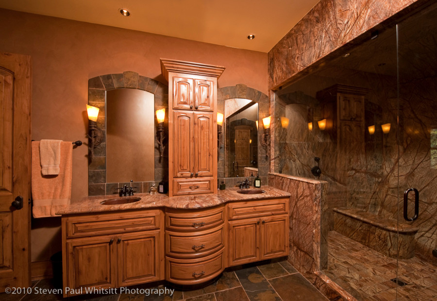Example of a mountain style bathroom design in Raleigh