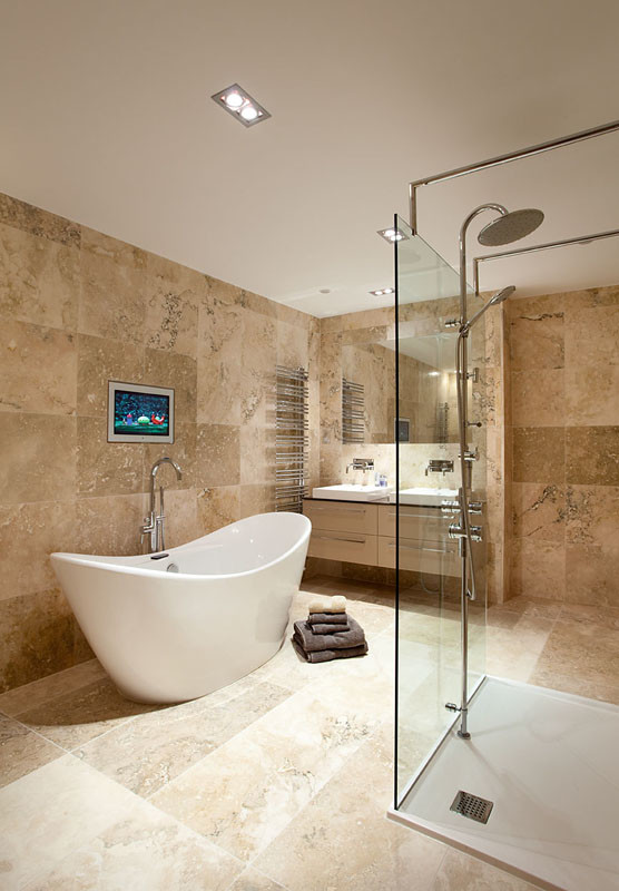 Design ideas for a contemporary bathroom in Edinburgh.