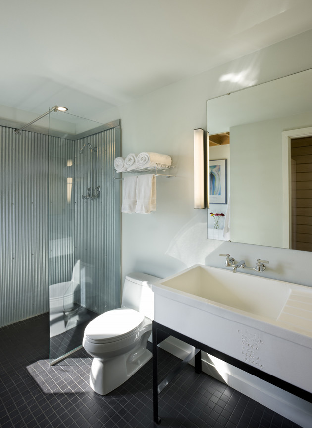 Galvanized Corrugated Metal Bathroom, Corrugated Metal Walls In Bathroom