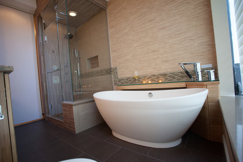 Inspiration for a contemporary bathroom remodel in Providence