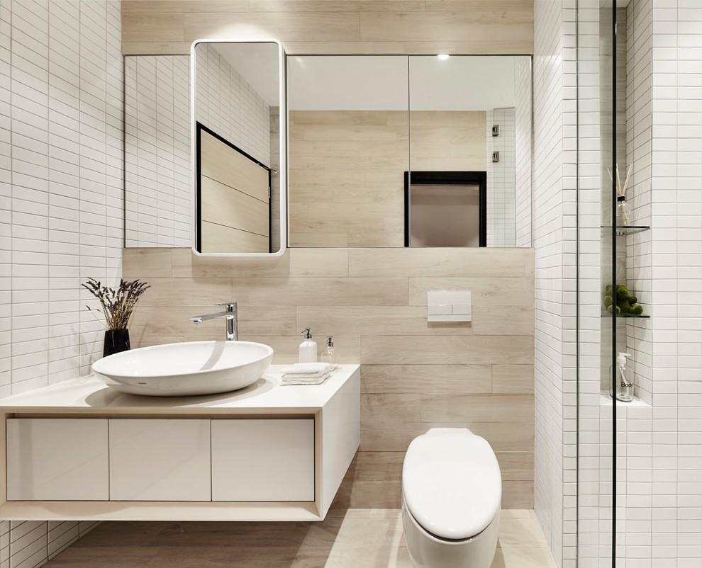 Inspiration for a modern bathroom remodel in Singapore