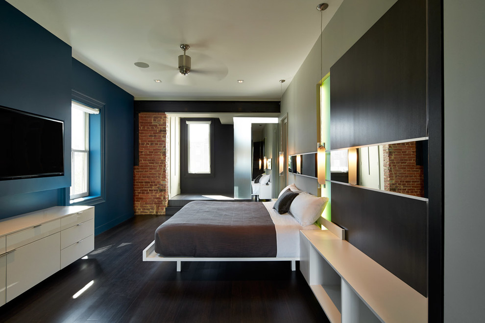 Design ideas for a contemporary bedroom in DC Metro.