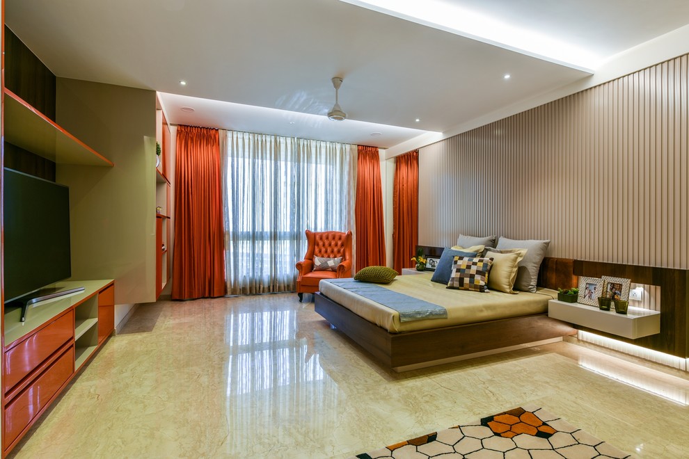 Example of a minimalist bedroom design in Mumbai
