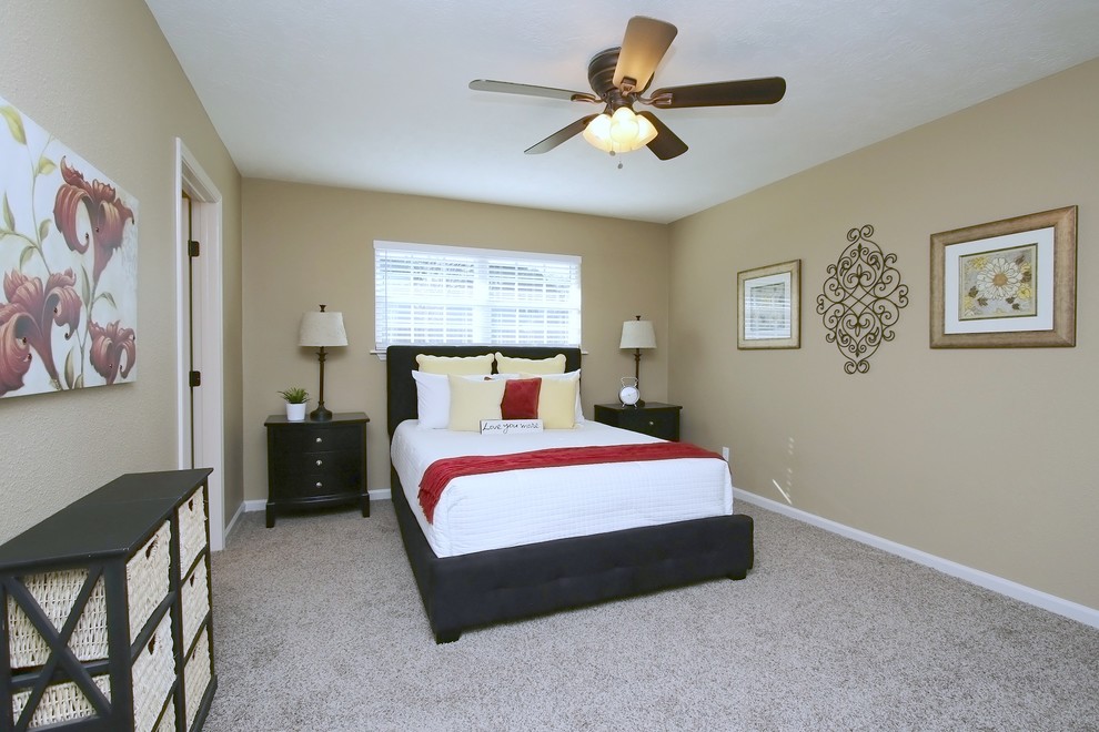Inspiration for a transitional bedroom remodel in Houston