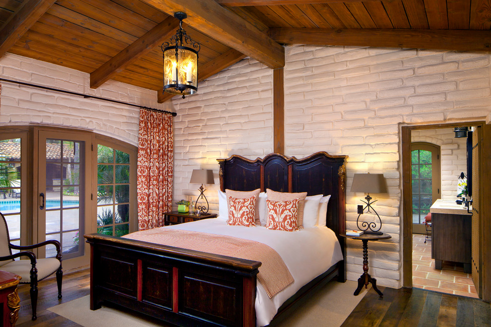 Photo of a rustic bedroom in San Diego.
