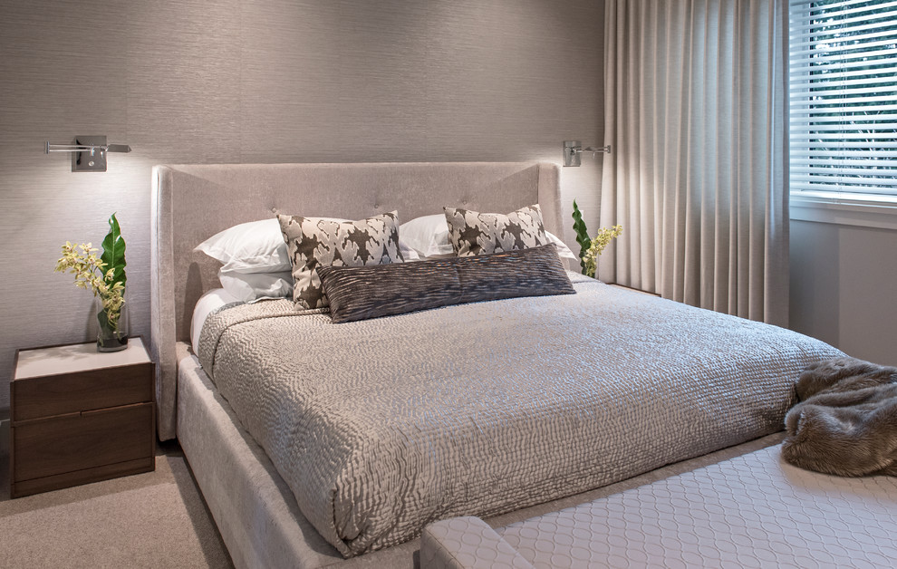 Example of a transitional bedroom design in Vancouver