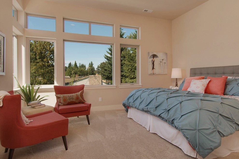 19. Master bedroom. 13117 NE 102nd Place, Kirkland WA Modern Bedroom Seattle by MERIT