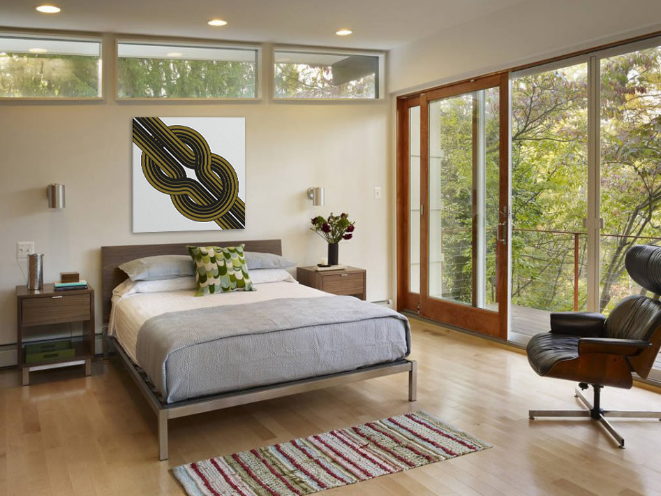 Example of a 1950s bedroom design in San Francisco