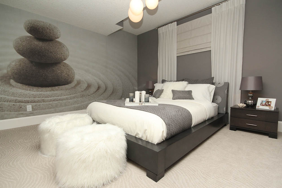 Contemporary bedroom in Edmonton.