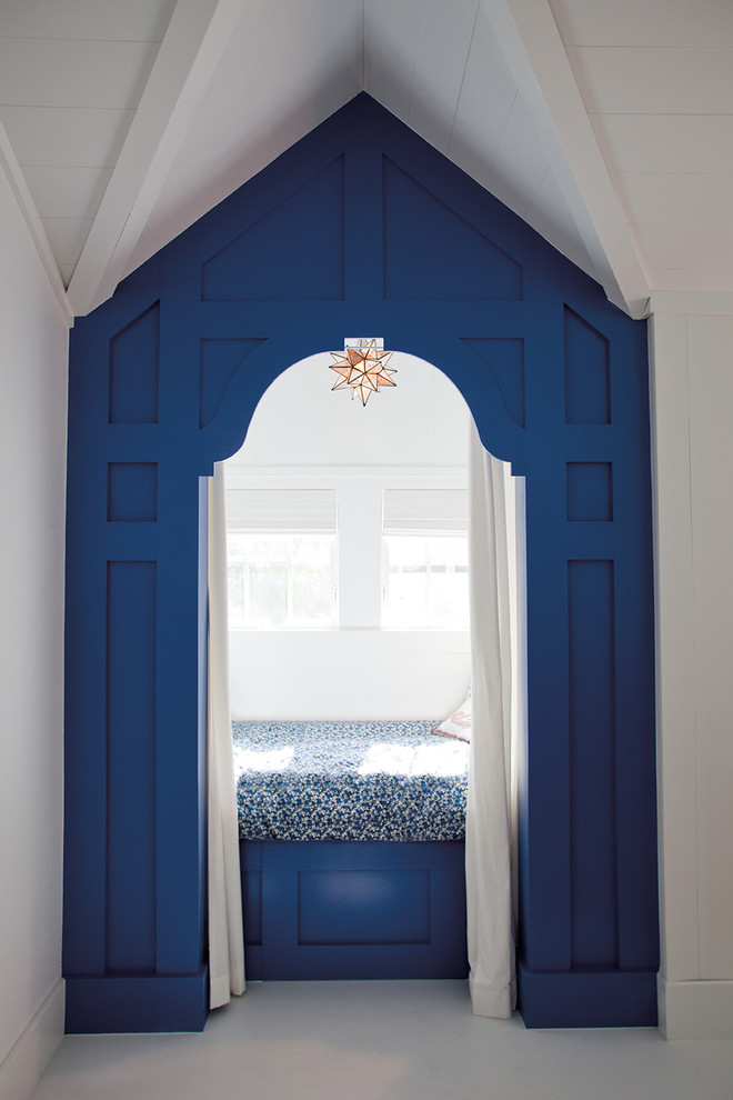 Свежая идея для дизайна: гостевая спальня (комната для гостей) в морском стиле - отличное фото интерьера