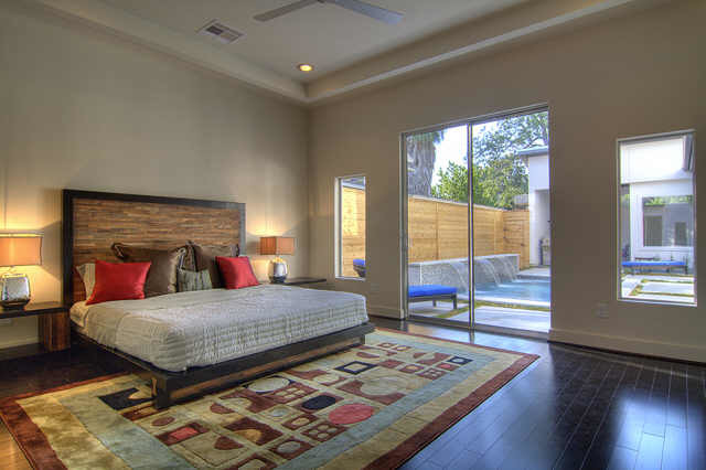 Inspiration for a modern bedroom remodel in Houston
