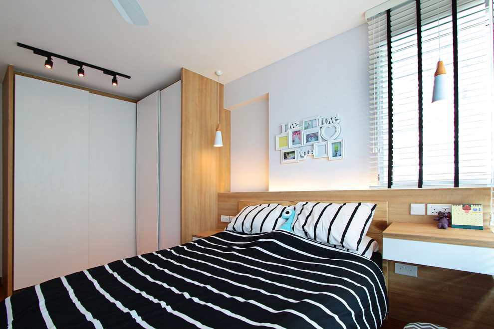 Photo of a scandi bedroom in Singapore.