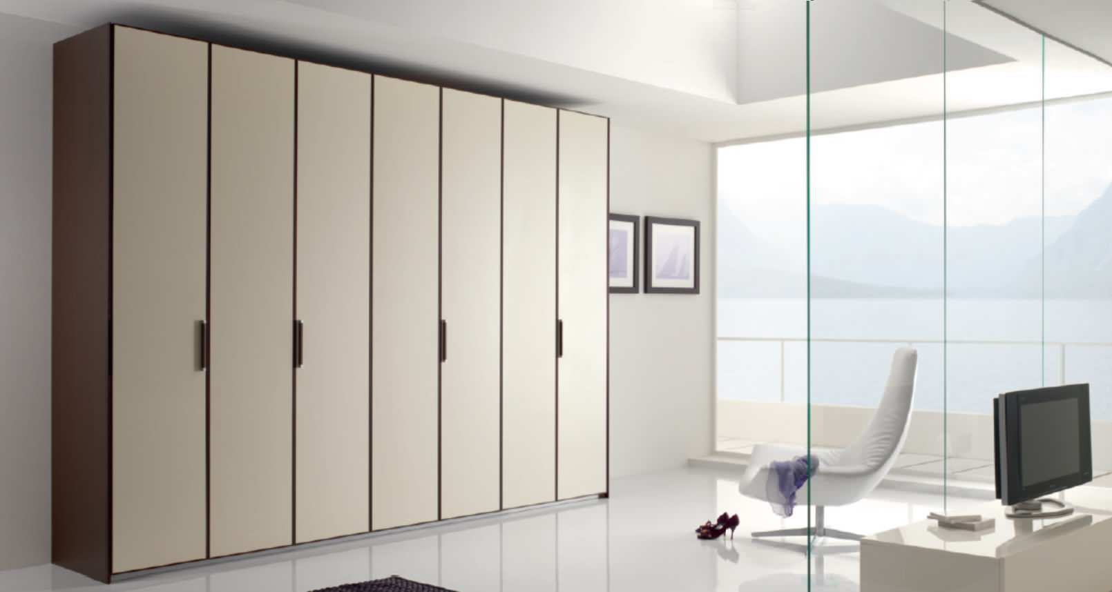 Modern Wardrobe Design in White Colour