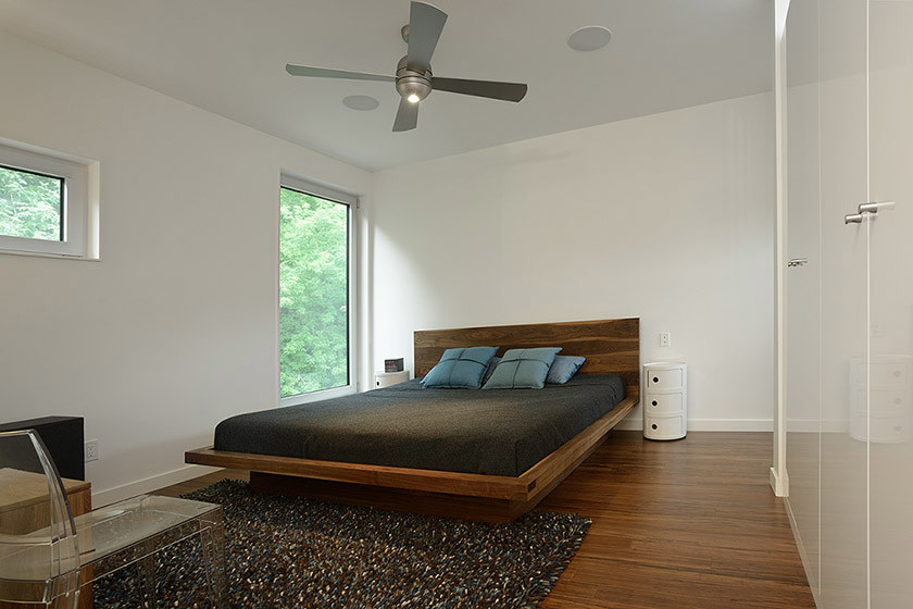 Idée de décoration pour une chambre minimaliste.