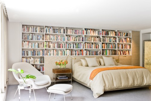 Bed Headboard with a Library