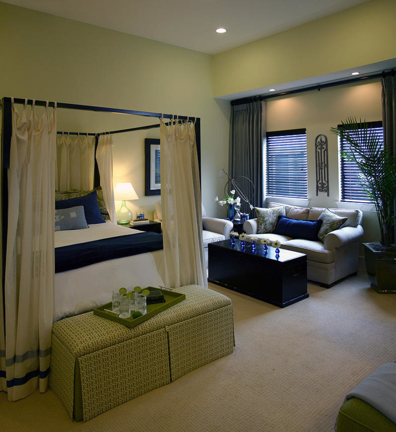 ヒューストンにあるトランジショナルスタイルのおしゃれな寝室のインテリア