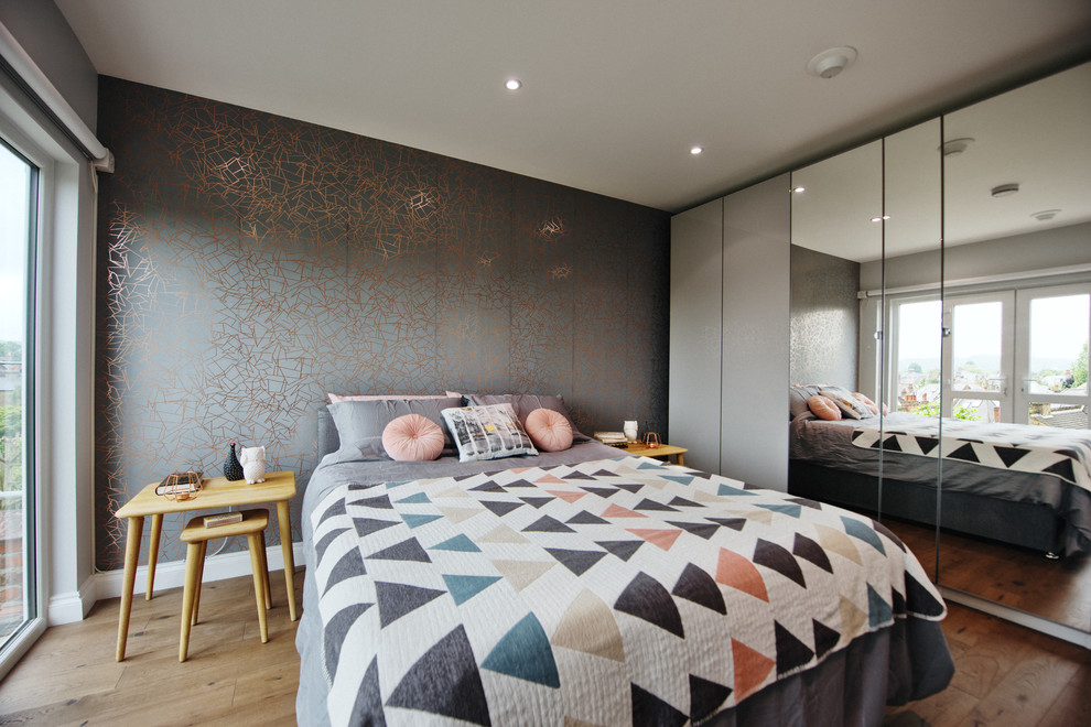 Design ideas for a scandinavian bedroom in London.