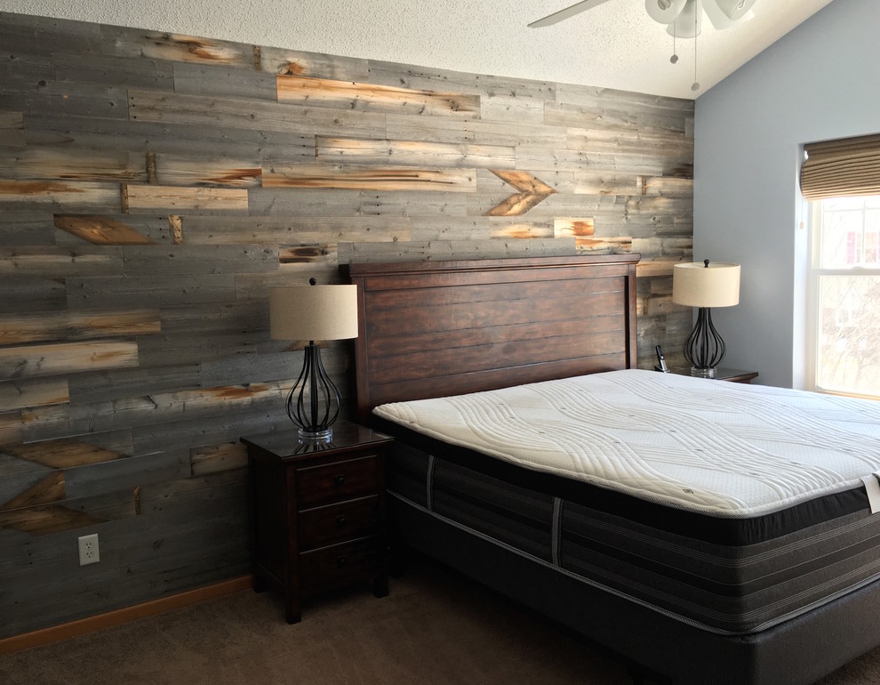 Accent wall in the master bedroom - Rustic - Bedroom - Minneapolis - by ...