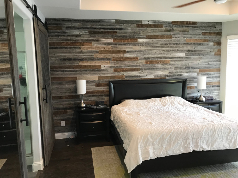 Example of a mountain style bedroom design in Dallas