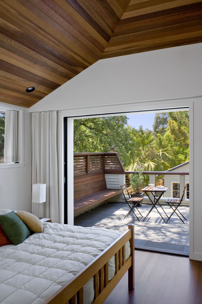 This is an example of a contemporary bedroom in San Francisco with feature lighting.