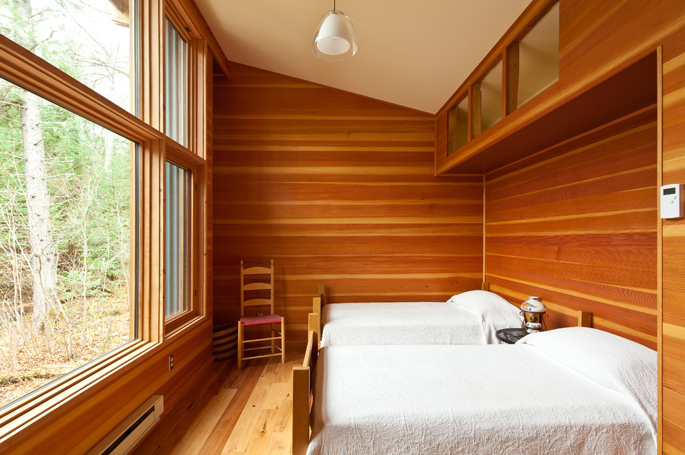 Стильный дизайн: гостевая спальня (комната для гостей) в стиле модернизм - последний тренд