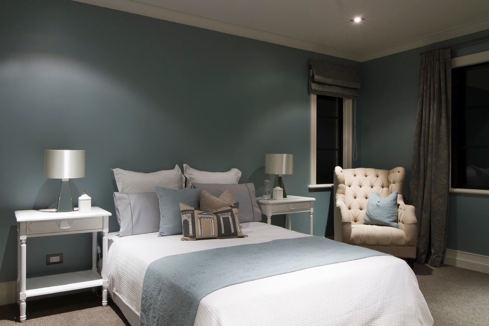 Example of a trendy bedroom design in Auckland