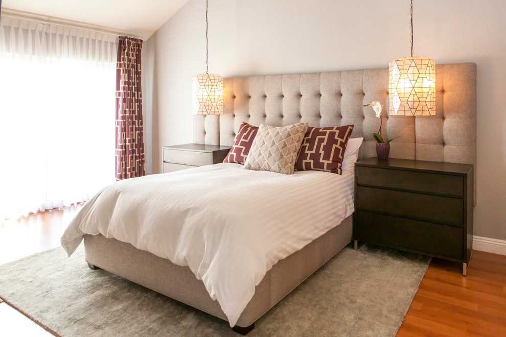 Inspiration for a contemporary bedroom remodel in Orange County