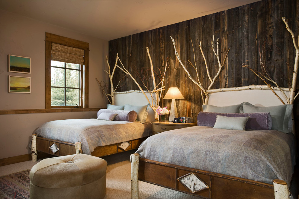 Mountain style guest bedroom photo in Other