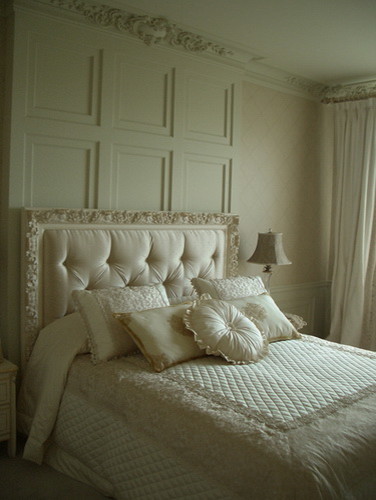 Bild på ett vintage sovrum